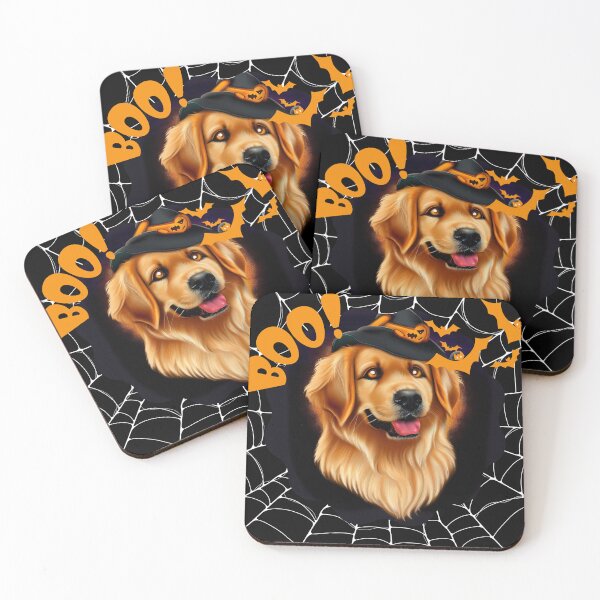 Item preview, Halloween Golden Retriever in hat designed and sold by Golden-Heaven.
