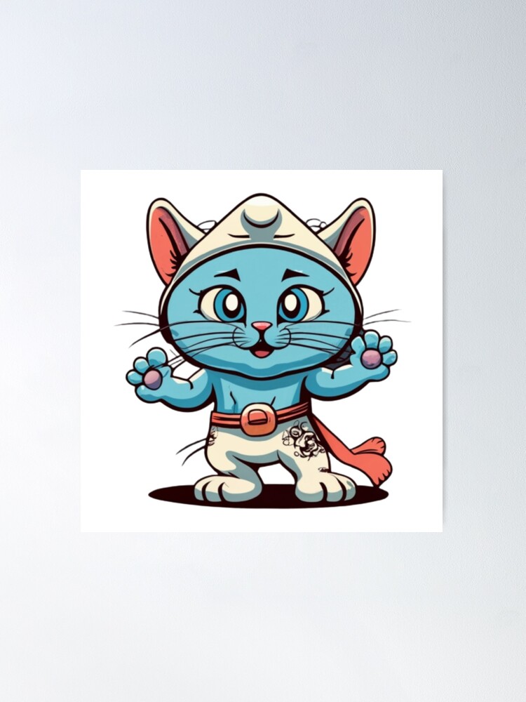 Tattoo Smurf Cat - Smurf Cat - Posters and Art Prints