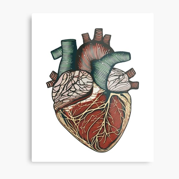 Anatomical Heart Metal Prints for Sale