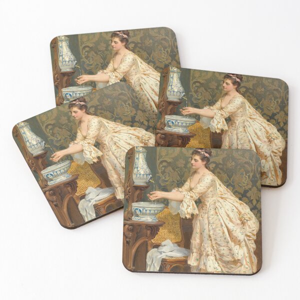 Item preview, Woman Portrait, Washing Hands, Vintage Painting designed and sold by vintagevivian.