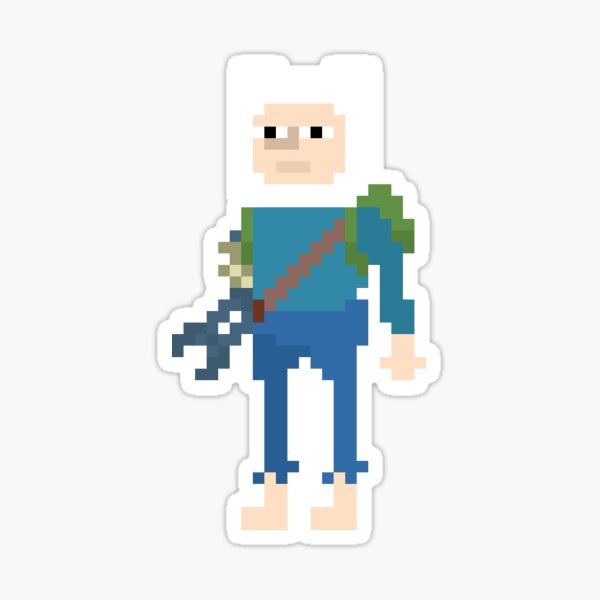 Farmworld Finn (Adventure Time) Pixel Sprite Sticker