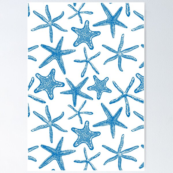 Item preview, Sea stars in blue designed and sold by Katerina Mitkova Kirilova.