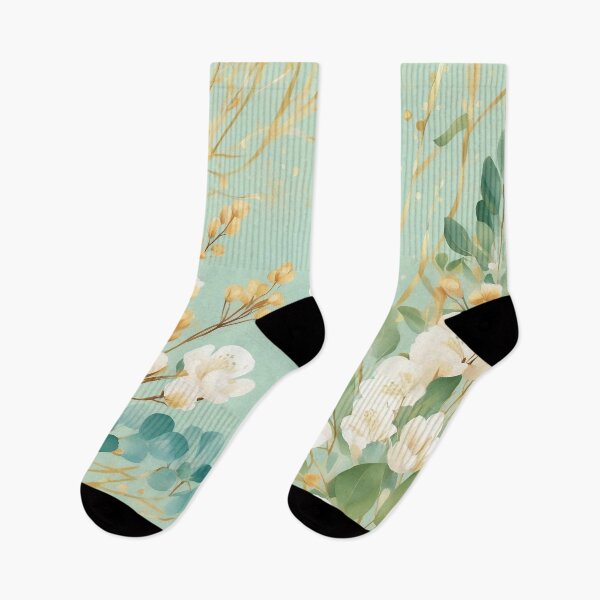 Item preview, Eucalyptus Leaves Green and Gold designed and sold by DesignDrifts.