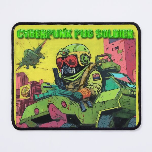 Item preview, Pug Cyberpunk Soldier 8 designed and sold by RedBluffTraders.
