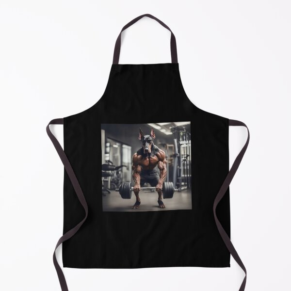 Item preview, Weightlifting At The Fitness Gym With A Bodybuilder Featuring A Natural Ear Doberman Dog designed and sold by yourwelcomee.