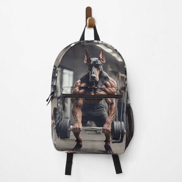 Item preview, Weightlifting At The Fitness Gym With A Bodybuilder Featuring A Natural Ear Doberman Dog designed and sold by yourwelcomee.