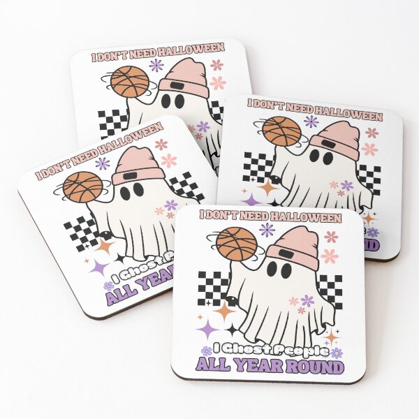 Item preview, Funny Halloween Joke Ghost People Year Round Vintage Quote Basketball Ghost Round Funny Halloween Basketball Groovy Checkerboard designed and sold by Thevulcano.