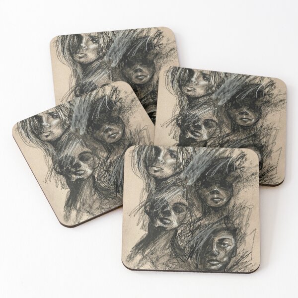 Item preview, Distressed Faces in Charcoal designed and sold by artbymaddyg.
