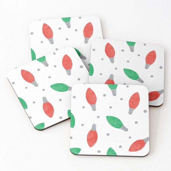 Item preview, Christmas lights - green and red on white designed and sold by littlearrow.