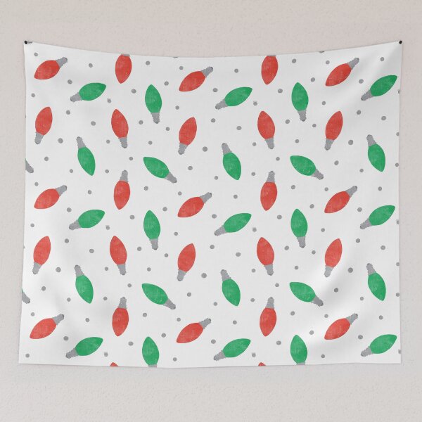 Item preview, Christmas lights - green and red on white designed and sold by littlearrow.