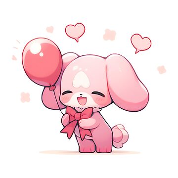 Cute Pink Balloon Sticker - Sticker Mania