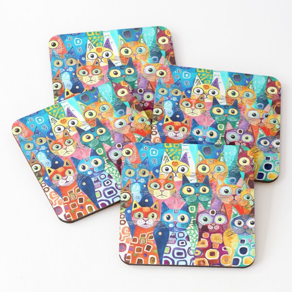 Item preview, Crowd of Quirky Cats designed and sold by Prawny.