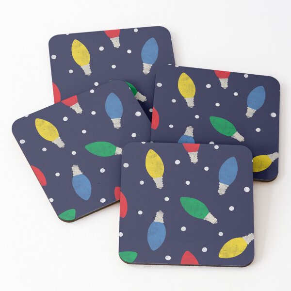Item preview, Christmas lights - multi color on navy blue designed and sold by littlearrow.