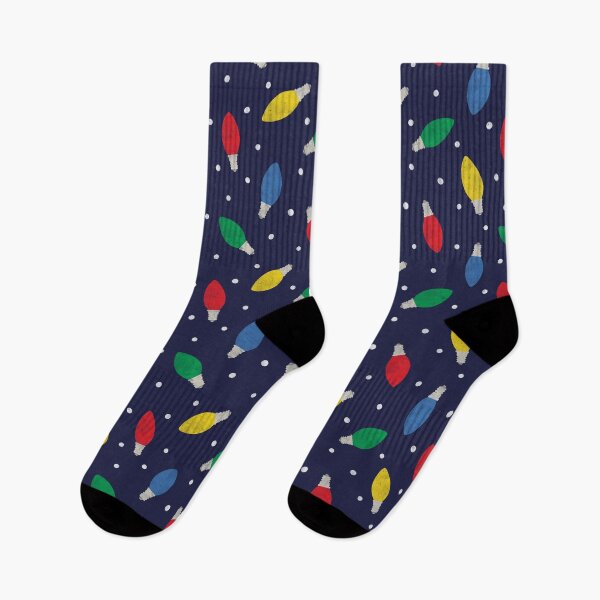 Item preview, Christmas lights - multi color on navy blue designed and sold by littlearrow.