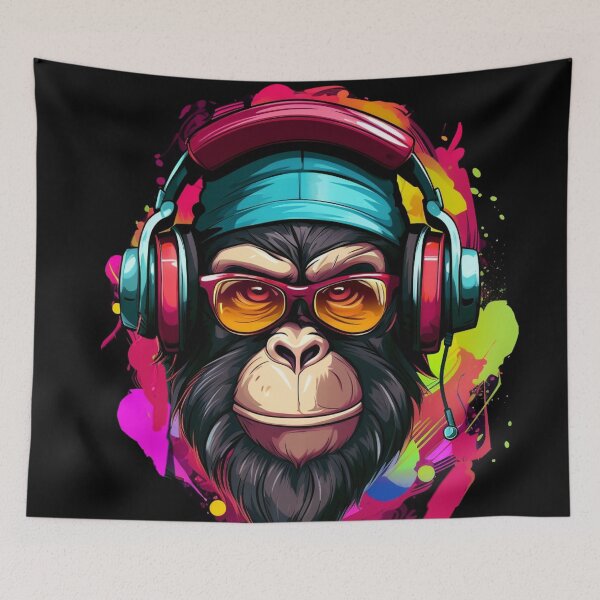 Item preview, Monkey Wearing Sunglasses designed and sold by Myra365Art.
