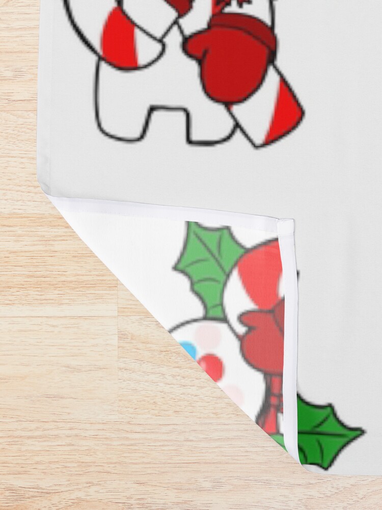 Thumbnail 2 of 5, Shower Curtain, Mr. Bingle with Candy Cane designed and sold by leilanilovesu.