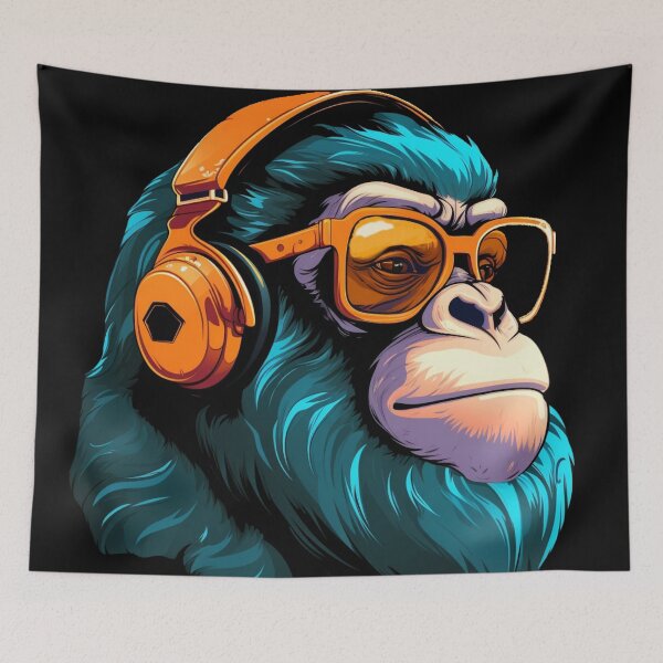 Item preview, Monkey Wearing Sunglasses designed and sold by Myra365Art.