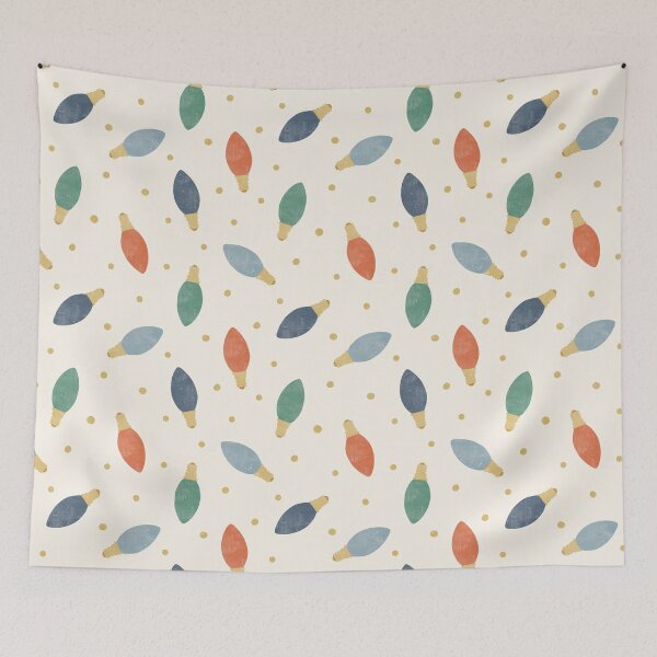 Item preview, Christmas lights - multi color on cream designed and sold by littlearrow.