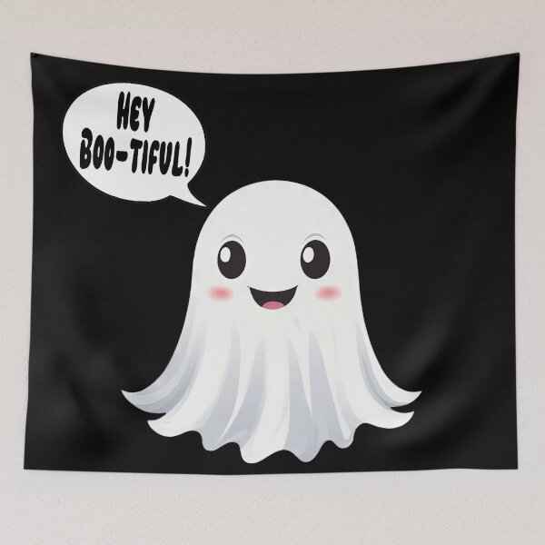 Item preview, Hey bootiful, kawaii halloween ghost pun designed and sold by ChaosEdits.