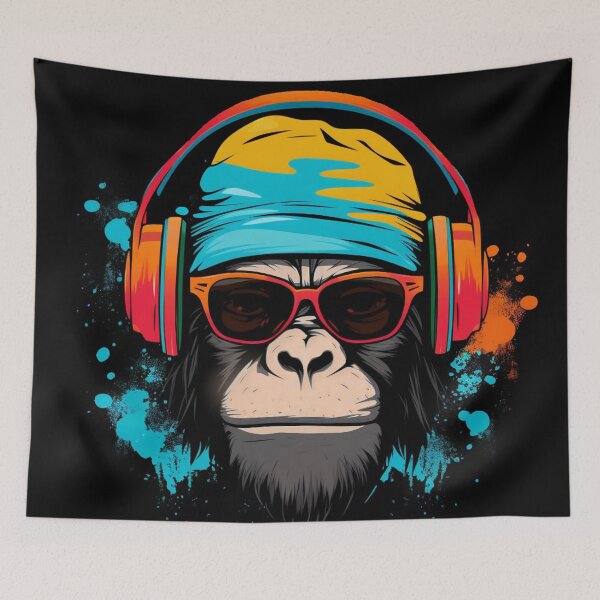 Item preview, Monkey Wearing Sunglasses designed and sold by Myra365Art.