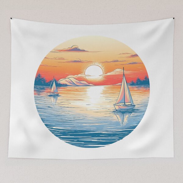 Item preview, Serene Seascape with Sailing Boats designed and sold by Win Hardy.