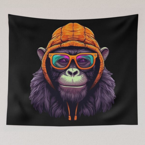 Item preview, Monkey Wearing Sunglasses designed and sold by Myra365Art.