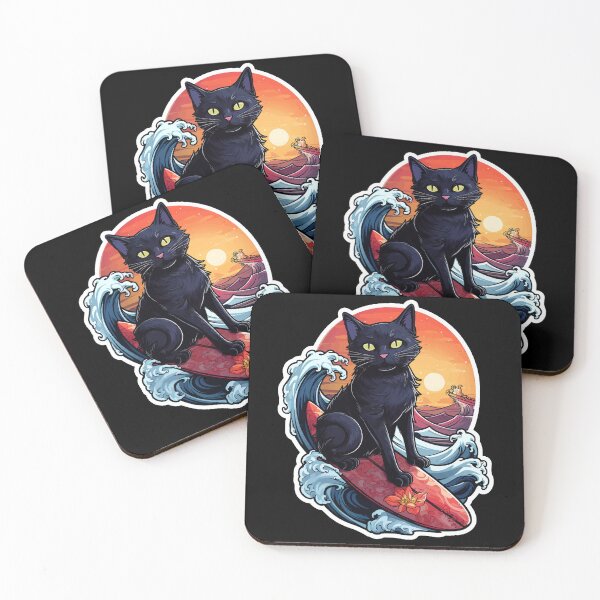 Item preview, Black Cat Surfer designed and sold by VelvetRoom.