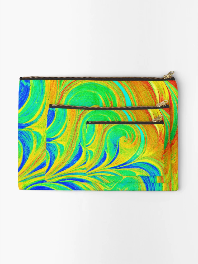 Thumbnail 2 of 4, Zipper Pouch, Expressive Colorful Abstract Pattern designed and sold by Health And Fitness Posts e-Store.