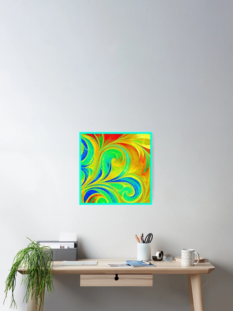 Thumbnail 2 of 3, Poster, Expressive Colorful Abstract Pattern designed and sold by Health And Fitness Posts e-Store.