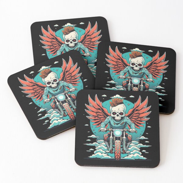 Item preview, Skeleton riding a motorcycle designed and sold by TrendyPalette.