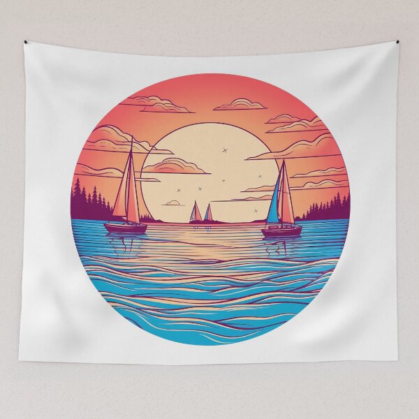 Item preview, Serene Seascape with Sailing Boats designed and sold by Win Hardy.
