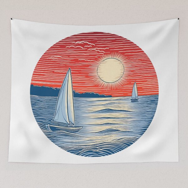 Item preview, Serene Seascape with Sailing Boats designed and sold by Win Hardy.