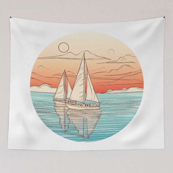 Item preview, Serene Seascape with Sailing Boats designed and sold by Win Hardy.