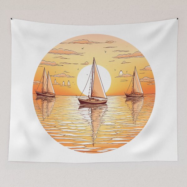 Item preview, Serene Seascape with Sailing Boats designed and sold by Win Hardy.