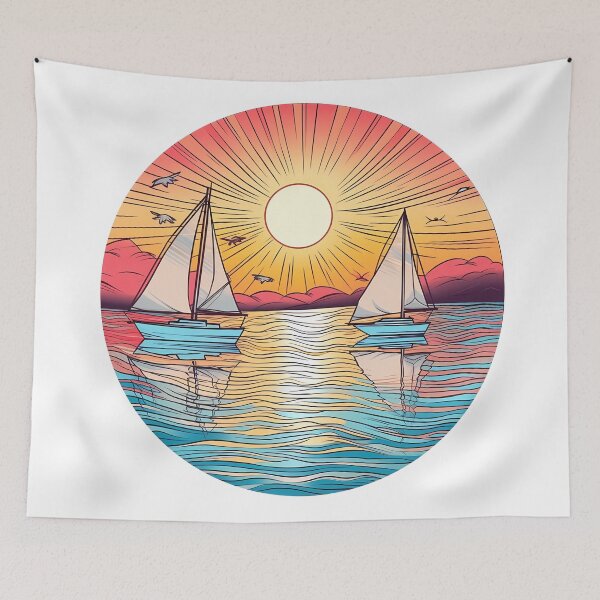 Item preview, Serene Seascape with Sailing Boats designed and sold by Win Hardy.
