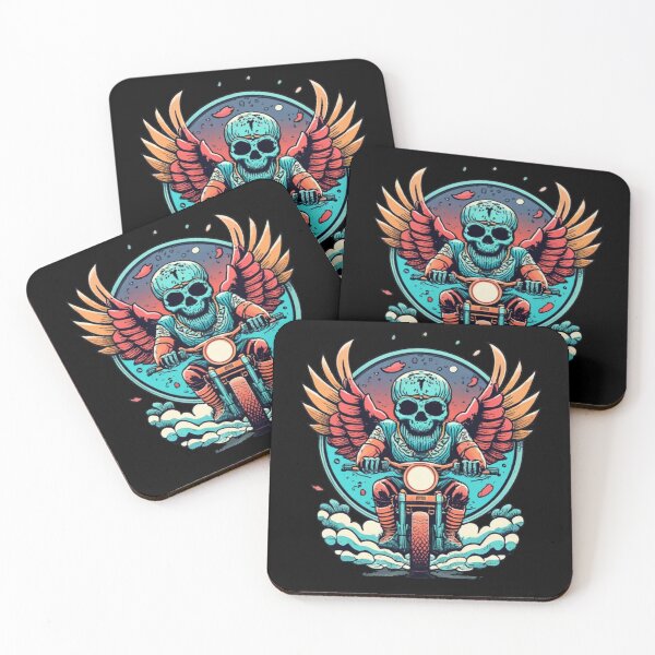 Item preview, Skeleton riding a motorcycle designed and sold by TrendyPalette.