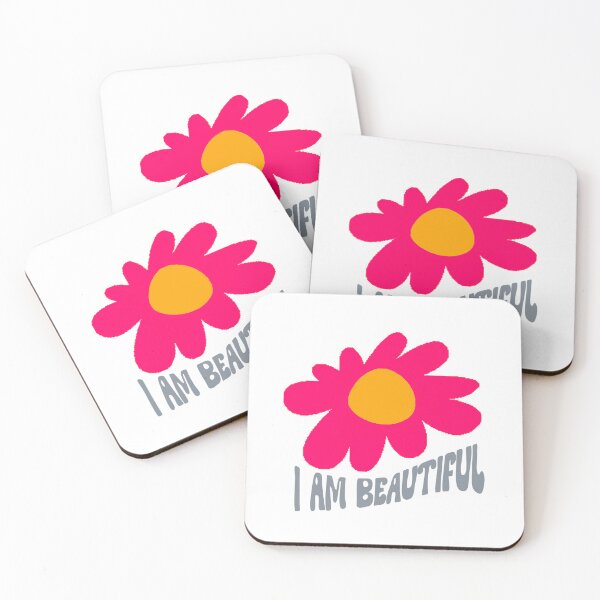 Item preview, I am beautiful. Self love, nice words for me. Colorful, cheerful and modern flower designed and sold by AcuarelasCA.