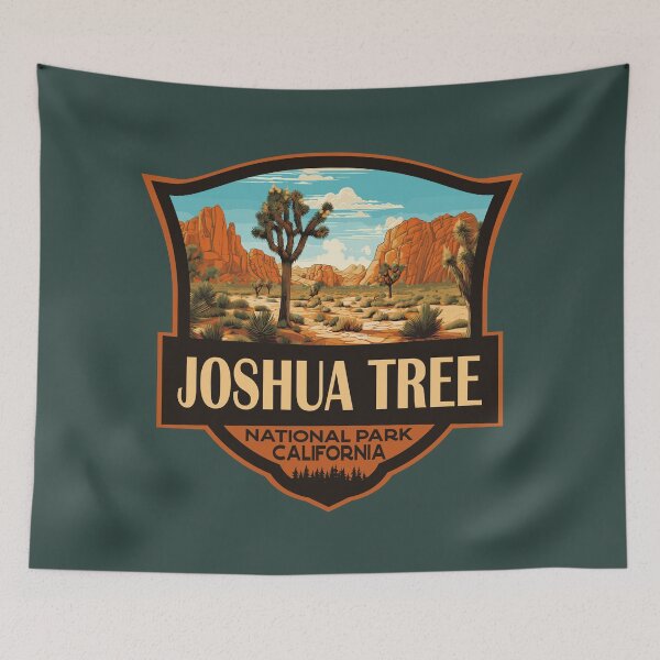Item preview, Joshua Tree National Park Illustration Retro Badge designed and sold by KrisSidDesigns.