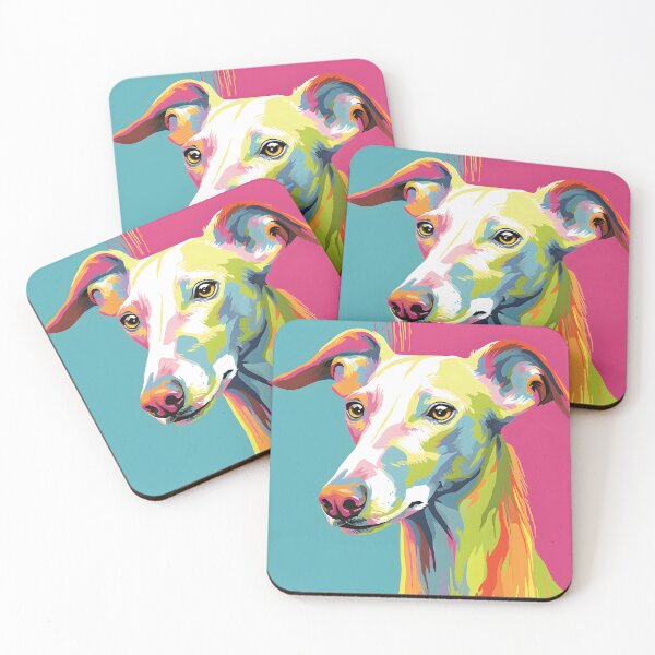 Item preview, Galgo espanol portrait art. animal colorful. Animal throw pillow.  designed and sold by formform.