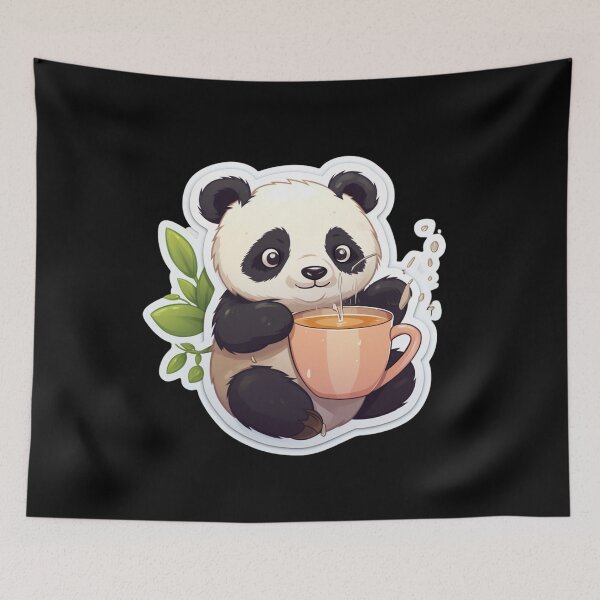 Item preview, Cute panda with black coffee designed and sold by Mateusz Majcherek.