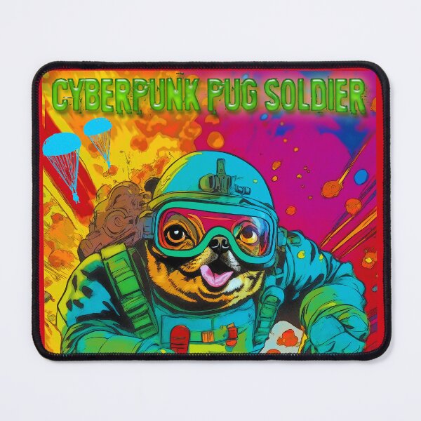 Item preview, Pug Cyberpunk Soldier 9 designed and sold by RedBluffTraders.