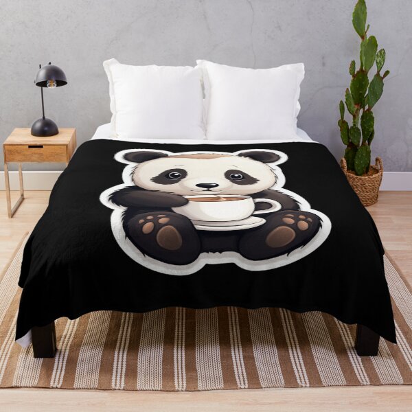Item preview, Cute panda with black coffee designed and sold by Mateusz Majcherek.