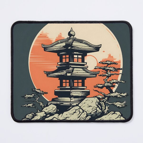 Item preview, Orange/Yellow Japanese Stone Lantern  designed and sold by dcrc.