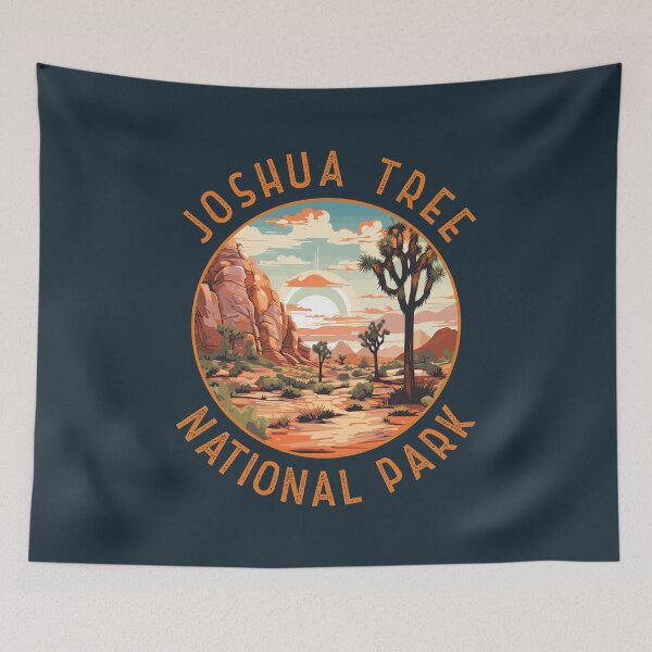 Item preview, Joshua Tree National Park Sunset Retro Distressed Circle designed and sold by KrisSidDesigns.