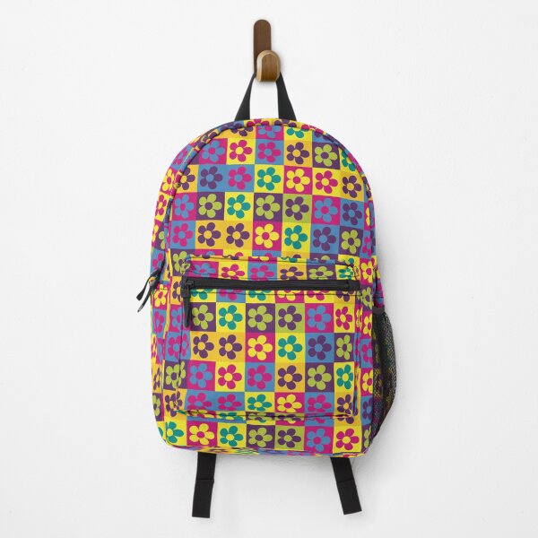 Vista previa del artículo con la obra «Mochila con estampado de cuadros de flores», diseñado y vendido por baggageboutique.