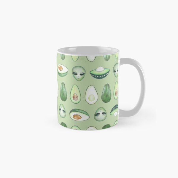 Avocados and aliens pattern Mug classique