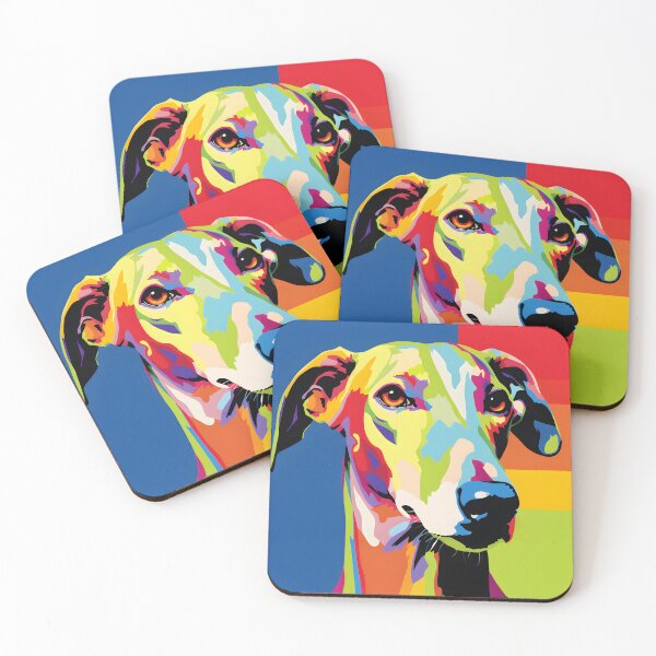 Item preview, Galgo espanol portrait art. animal colorful. Animal throw pillow.  designed and sold by formform.