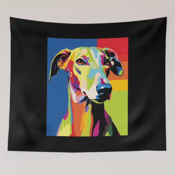 Item preview, Galgo espanol portrait art. animal colorful. Animal throw pillow.  designed and sold by formform.
