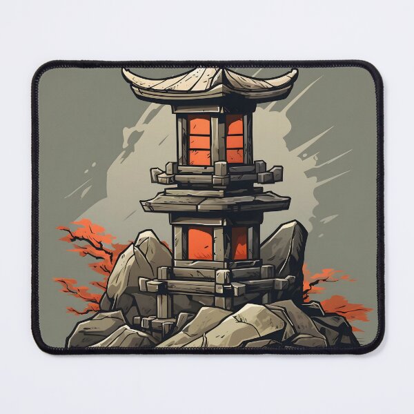 Item preview, Red Japanese Stone Lantern designed and sold by dcrc.