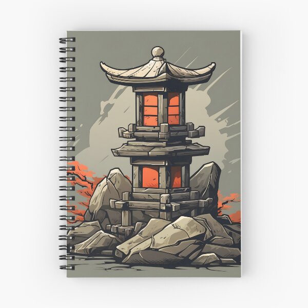 Item preview, Red Japanese Stone Lantern designed and sold by dcrc.